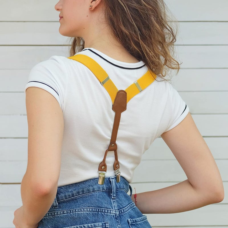 Action Ward Store Women's Suspenders - 1" Width - Y Back 4 Clip Skinny Ladies Suspenders - Image 3